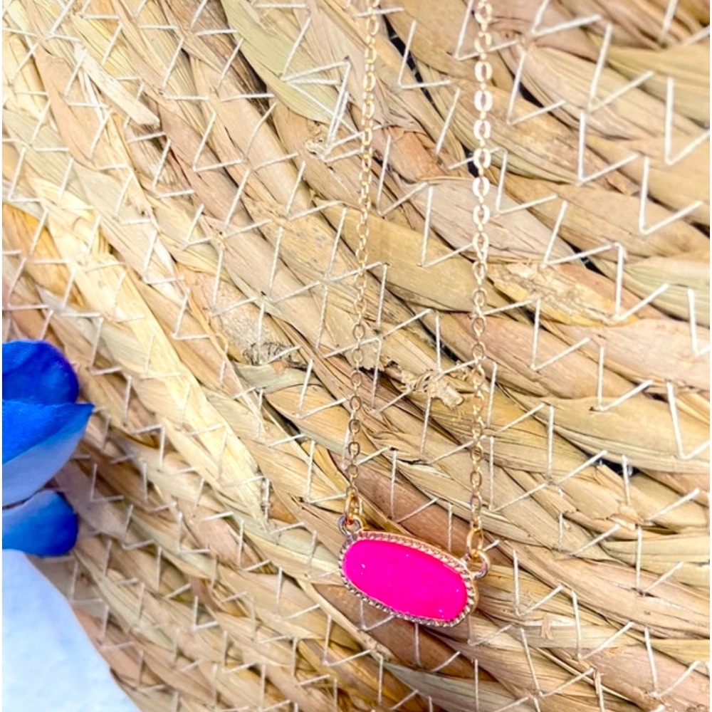 Gold Sparkle Hot Pink Necklace